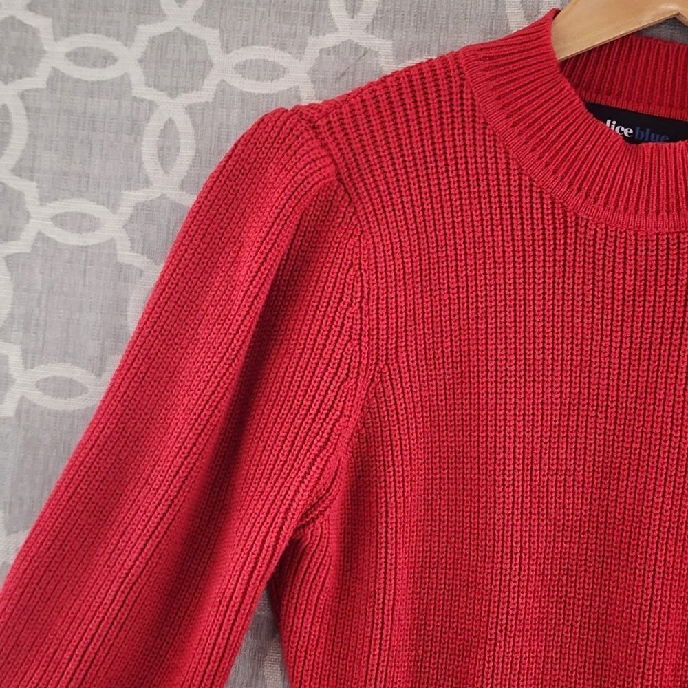 Alice Blue Re Mock Neck Balloon Sleeve Fit & Flare Sweater Top Women's XL